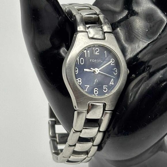 Vintage Silver & Blue Fossil Watch - Picture 1 of 4